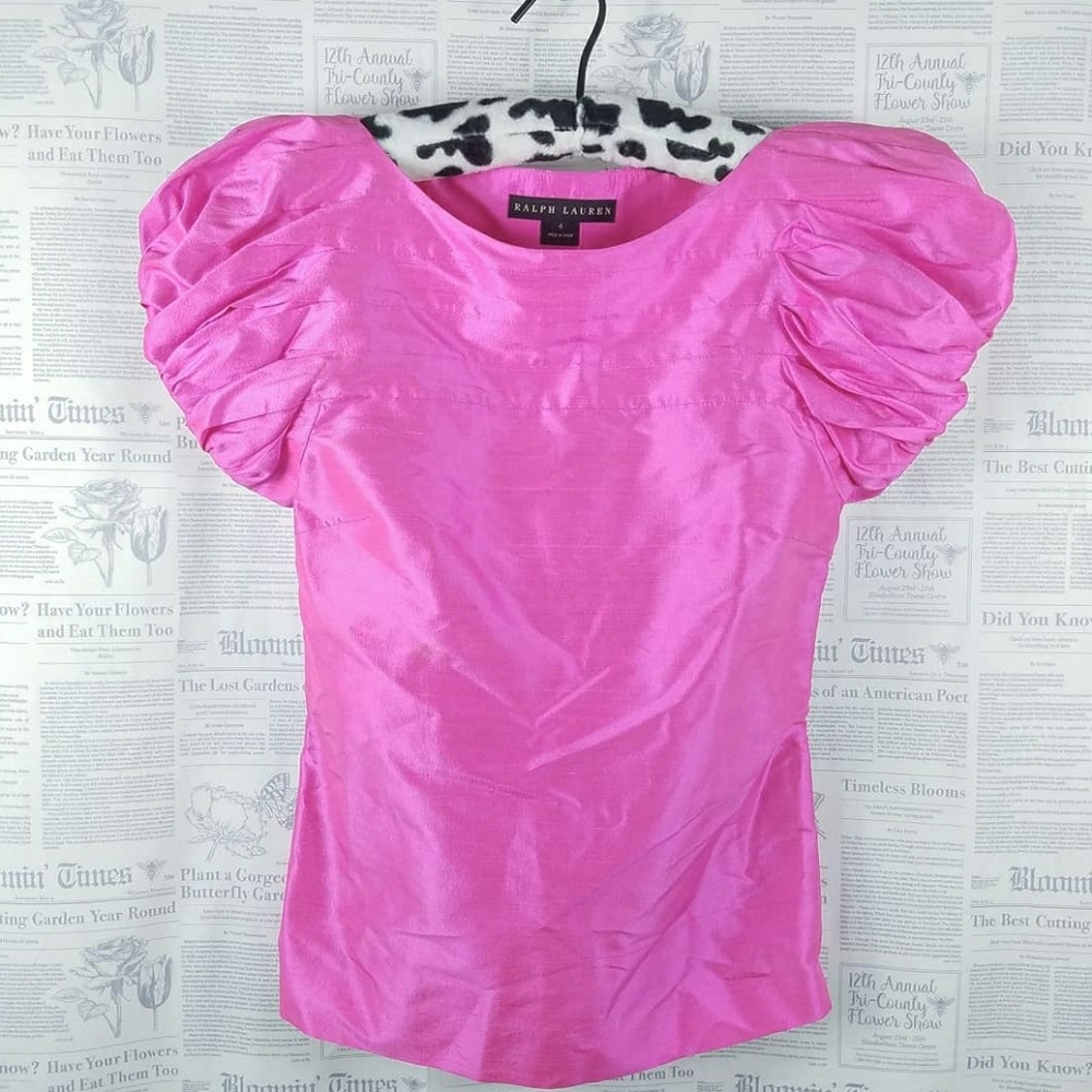 Ralph Lauren Black Label Pink Puff Sleeve Shirt
